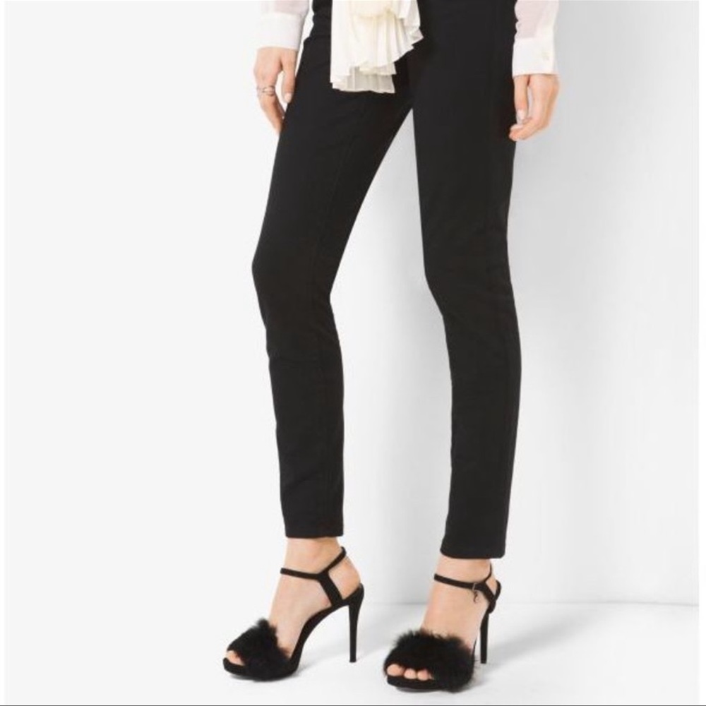 Michael Kors Black Faye Fur Suede Sandal Heels - Picture 7 of 8